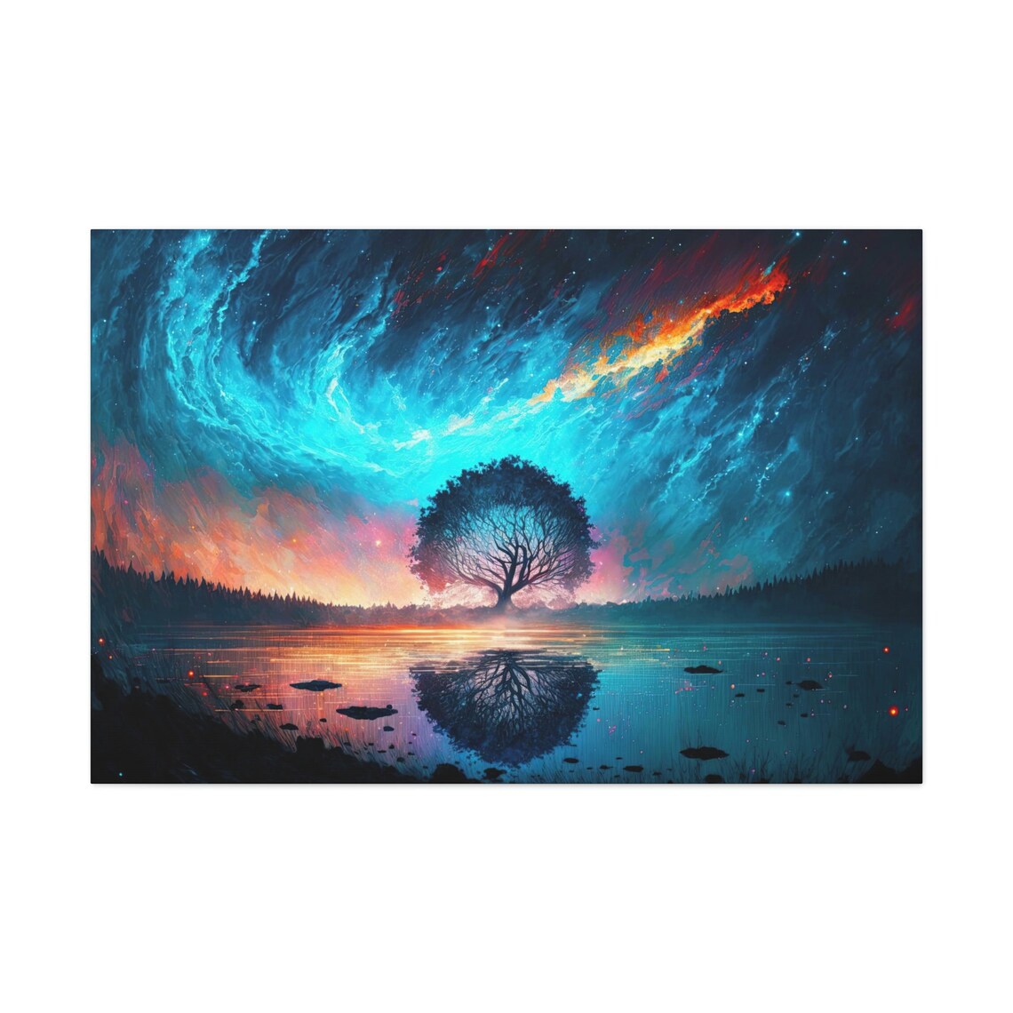 Mystical Tree Art Ready To Hang Science Fiction Sci Fi Fantasy