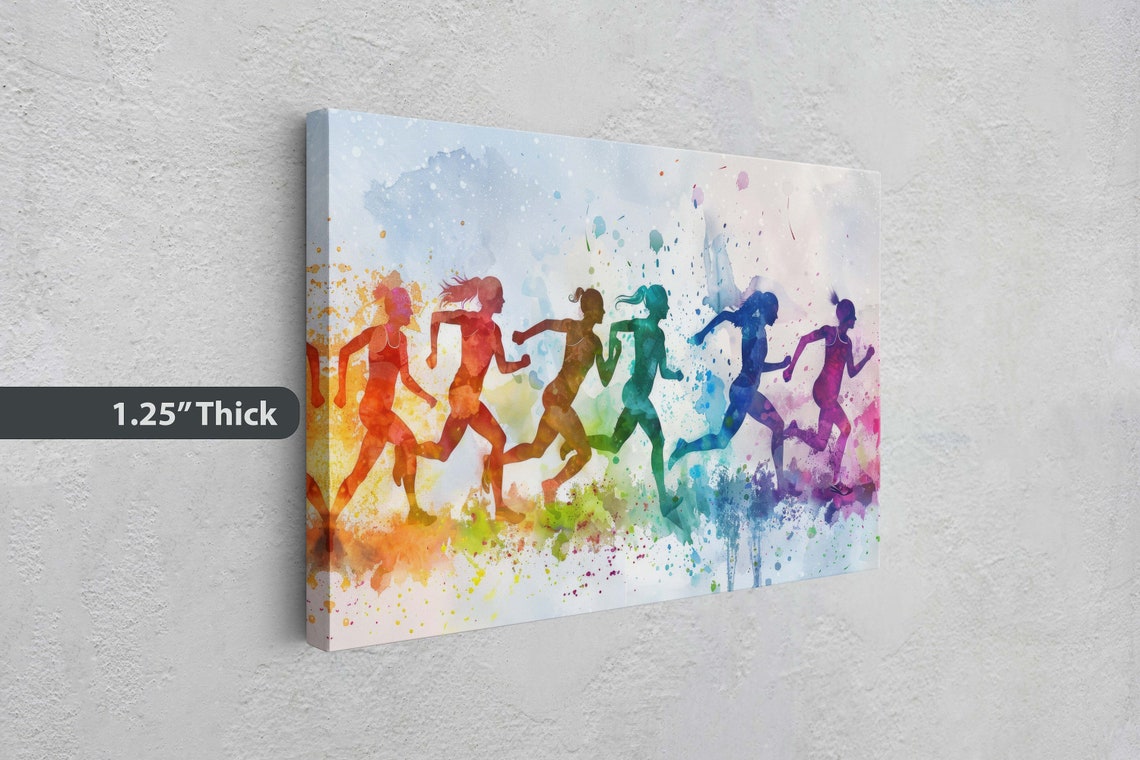 Womens Track Girls Field Colorful Sports Woman Sports Large Art Print Framed Girls Room Kids Room Athlete - Image 3
