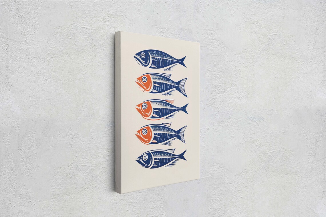 Sardines, Modern Scandinavian Fish Wall Art Print - Image 2