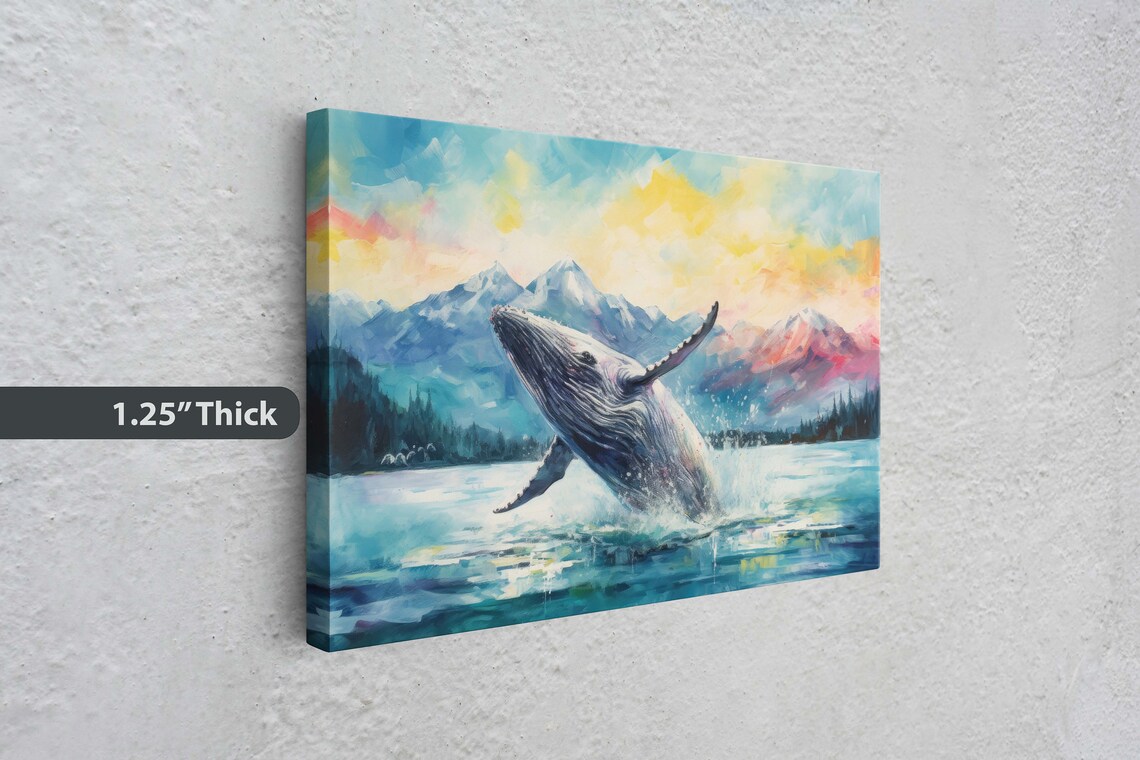 Humpback Whale Watercolor Sea Life Ocean View Art Print - Image 3
