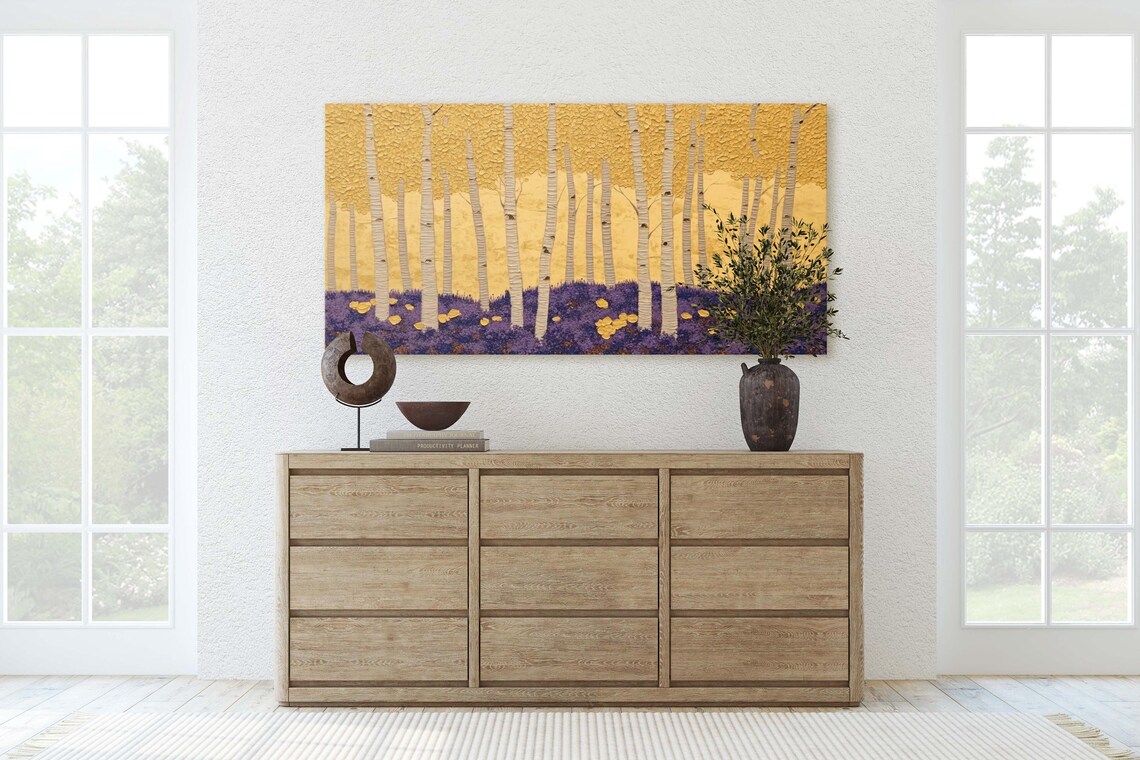 Abstract Aspen Trees, Autumn Forest Landscape - Image 2