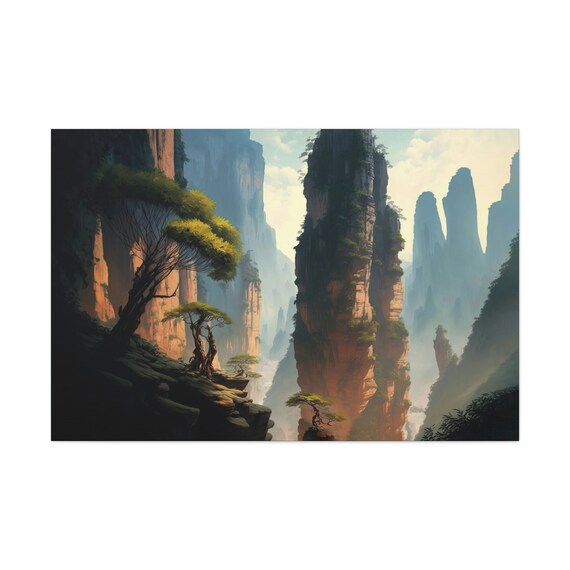 Zhangjiajie National Forest Park Art Ready To Hang Large Print Oil Painting Landscape Cliffs Natural Beauty