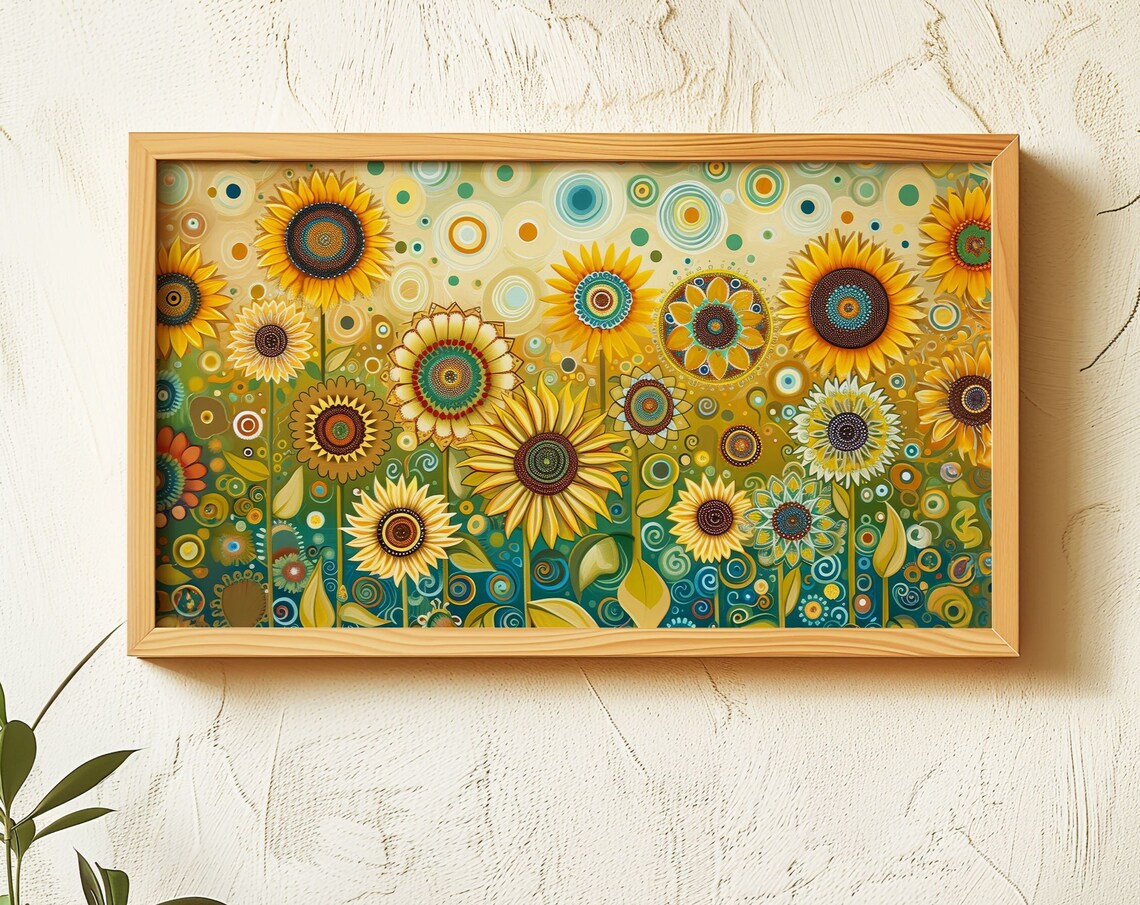 Sunflower Garden Art Print, Vibrant Floral Decor