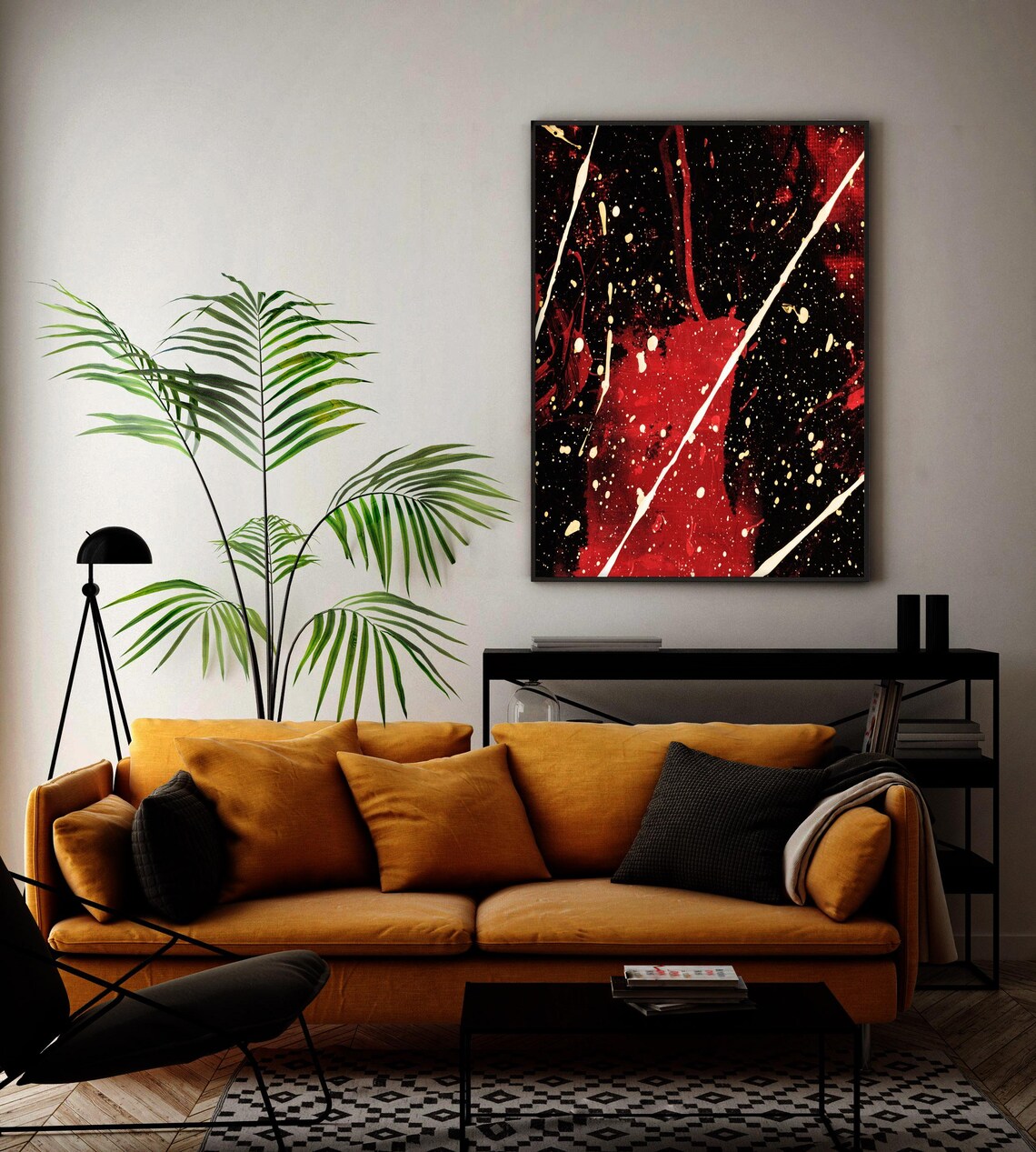 Night Sky Organic Abstract Nature Painting - Image 3