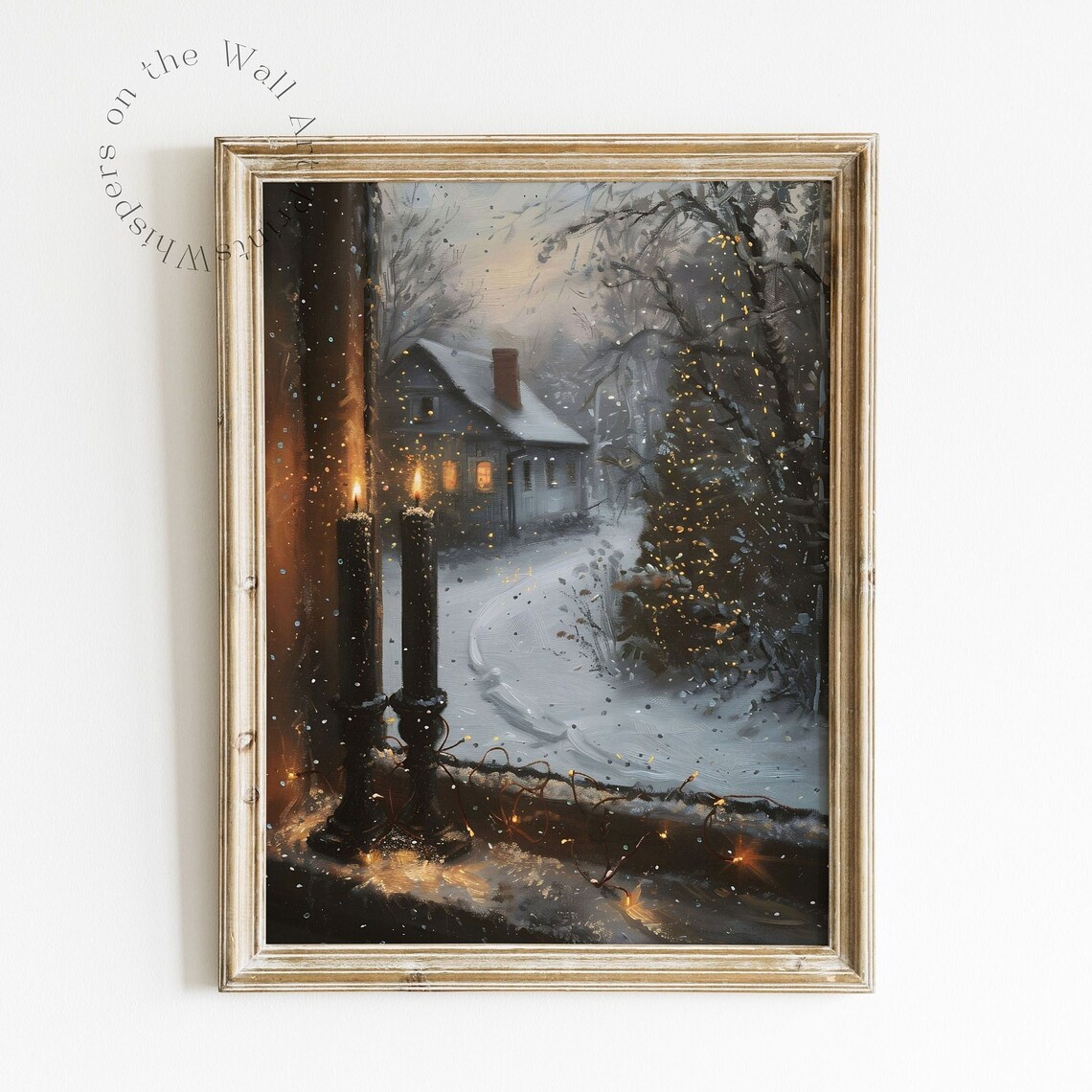 Nostalgic Christmas Art Print, Cottagecore Holiday Decor