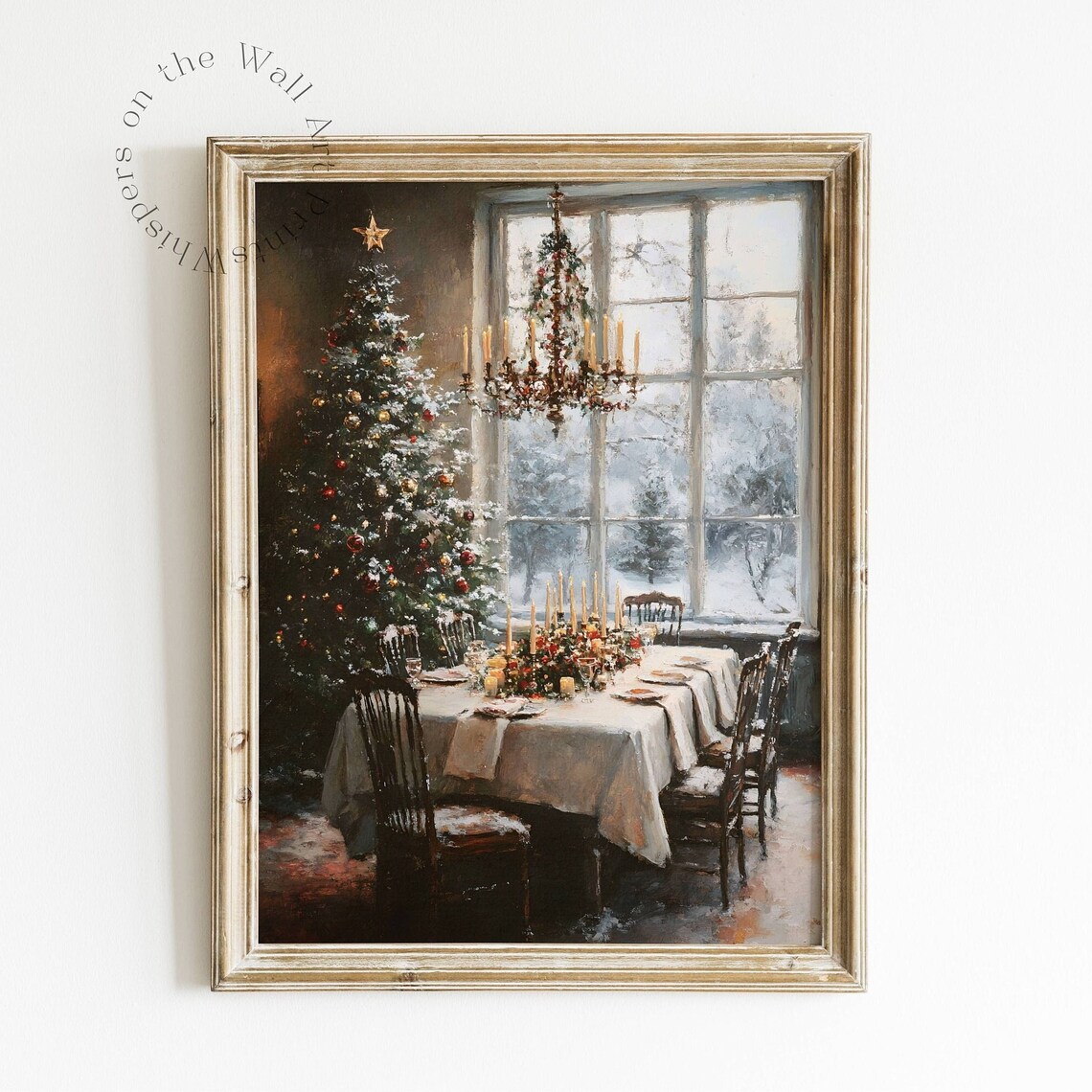Christmas Dinner In 1991 Art Print, Vintage Holiday Decor