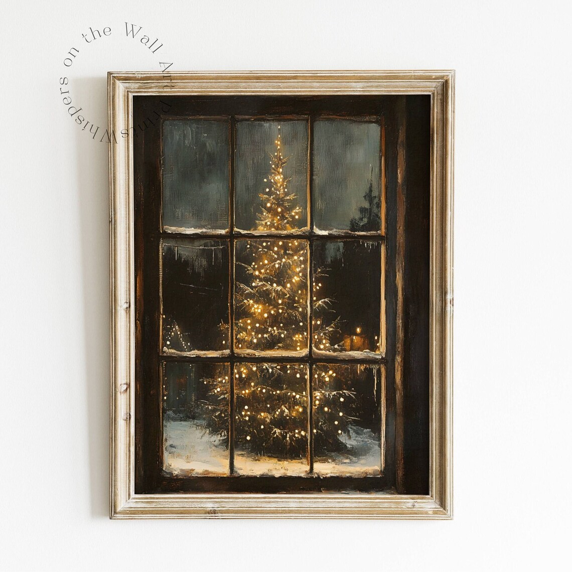 Nostalgic Christmas Tree Art Print, Rustic Holiday Decor