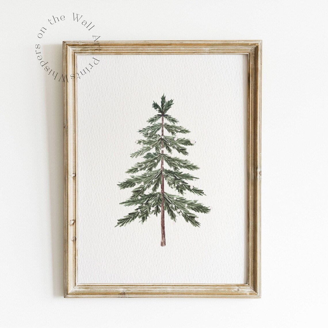 Minimalist Pine Tree Watercolor Simple Scandinavian Holiday Poster