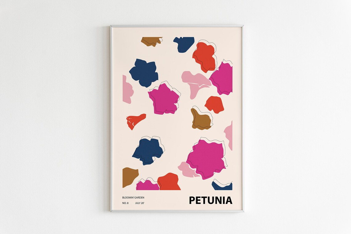 Colorful Flower Illustration Abstract Botanical Art Print
