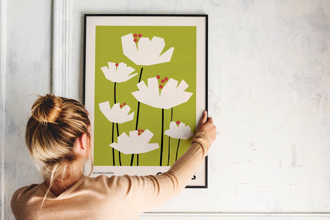Colorful Flower Illustration Print, Abstract Botanical Decor - Image 3