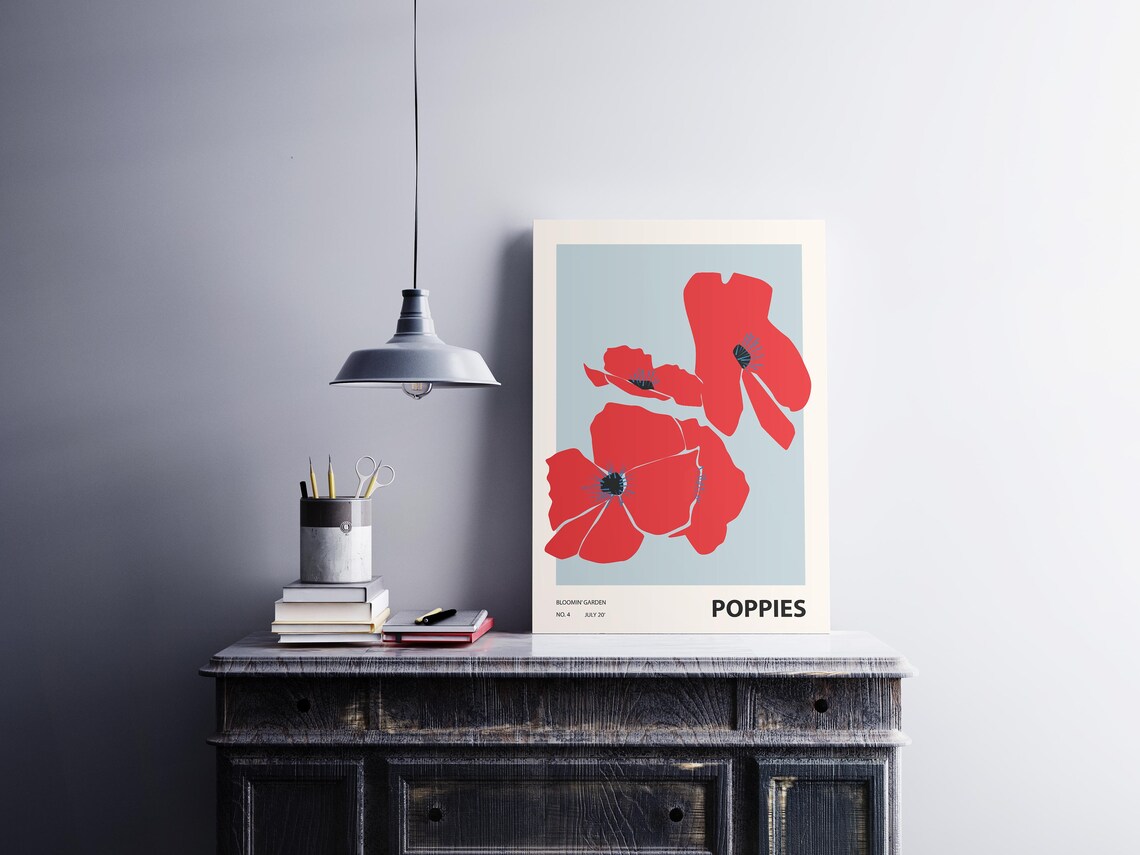 Colorful Flower Illustration Poppies Art Print - Image 4