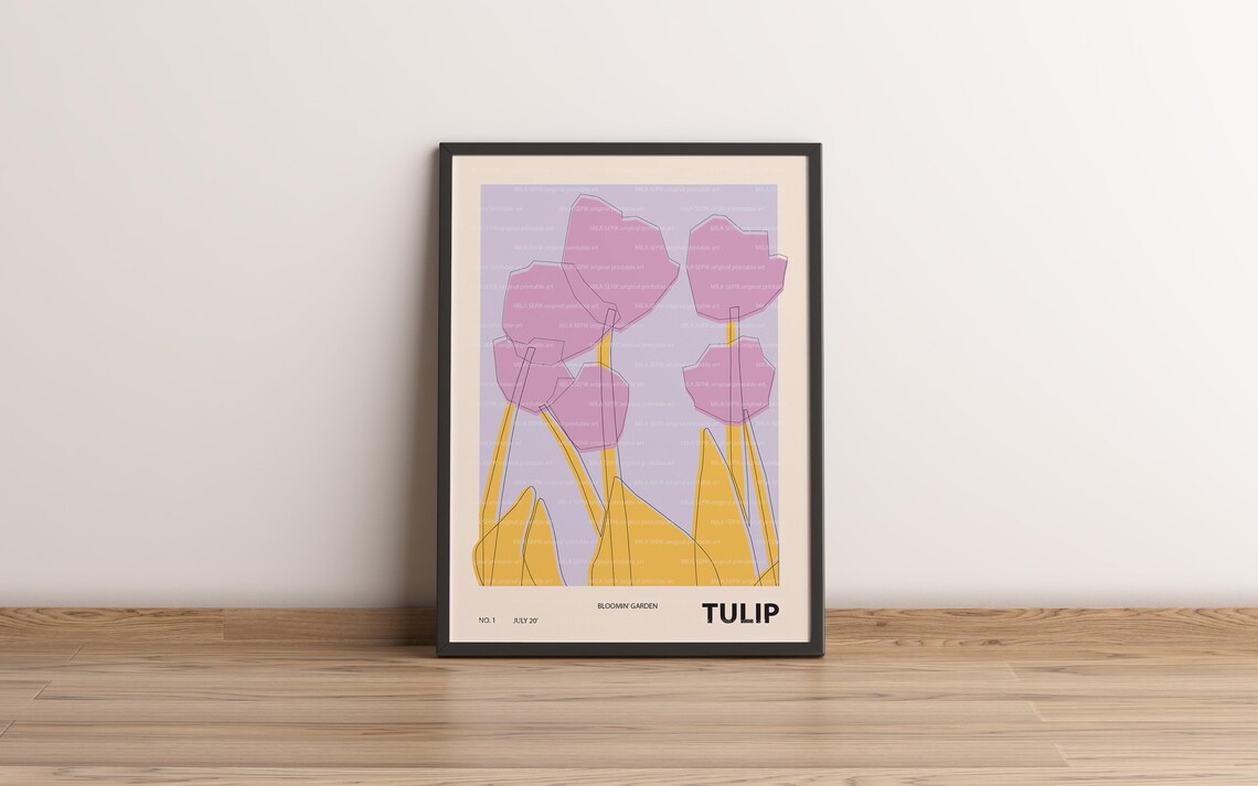 Colorful Flower Illustration, Abstract Botanical Art Print - Image 4