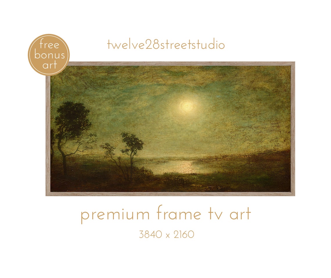 Ralph Albert Blakelock Moonlight Vintage Moonlit Landscape Oil Poster