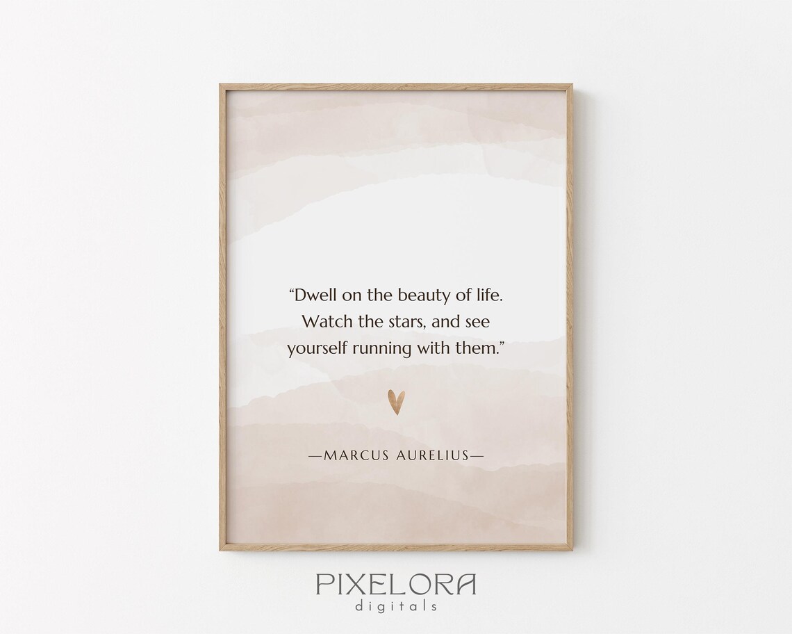 Marcus Aurelius Quote Inspirational Wall Art Motivational Poster Famous Life Encouraging Print Decor