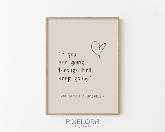 Winston Churchill Quote Inspirational Wall Art Motivational Poster Famous Life Encouraging Decor