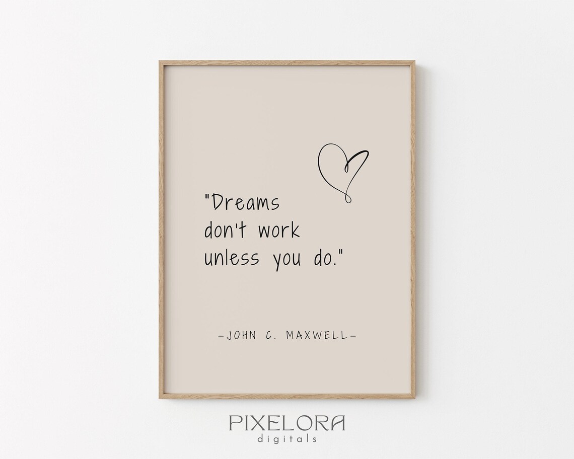 John C Maxwell Quote Inspirational Wall Art Motivational Poster Famous Life Encouraging Print Decor