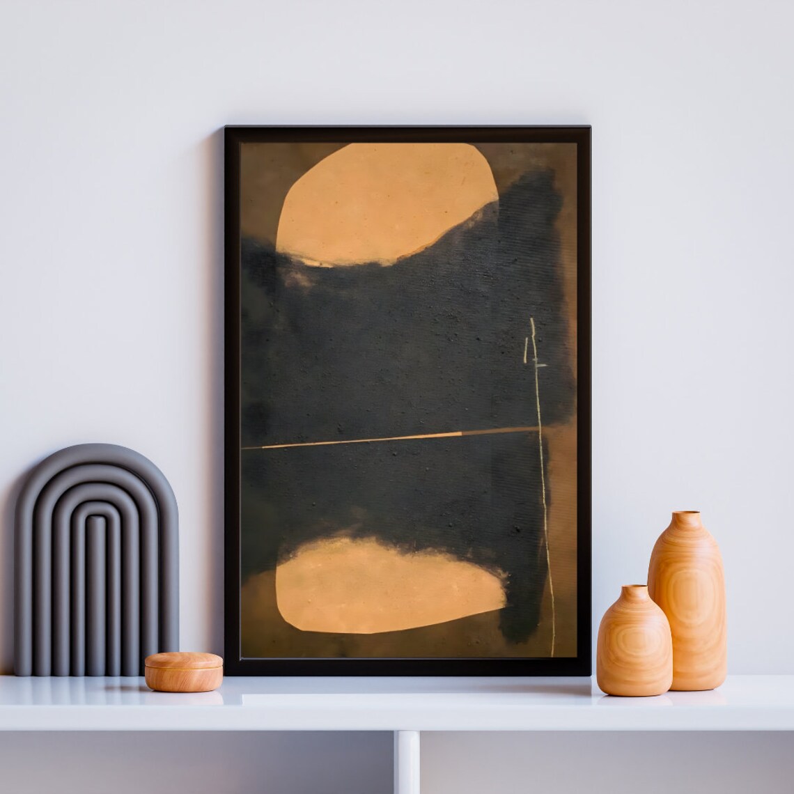 Abstract Charcoal On Linen, Minimalist Poster - Image 3