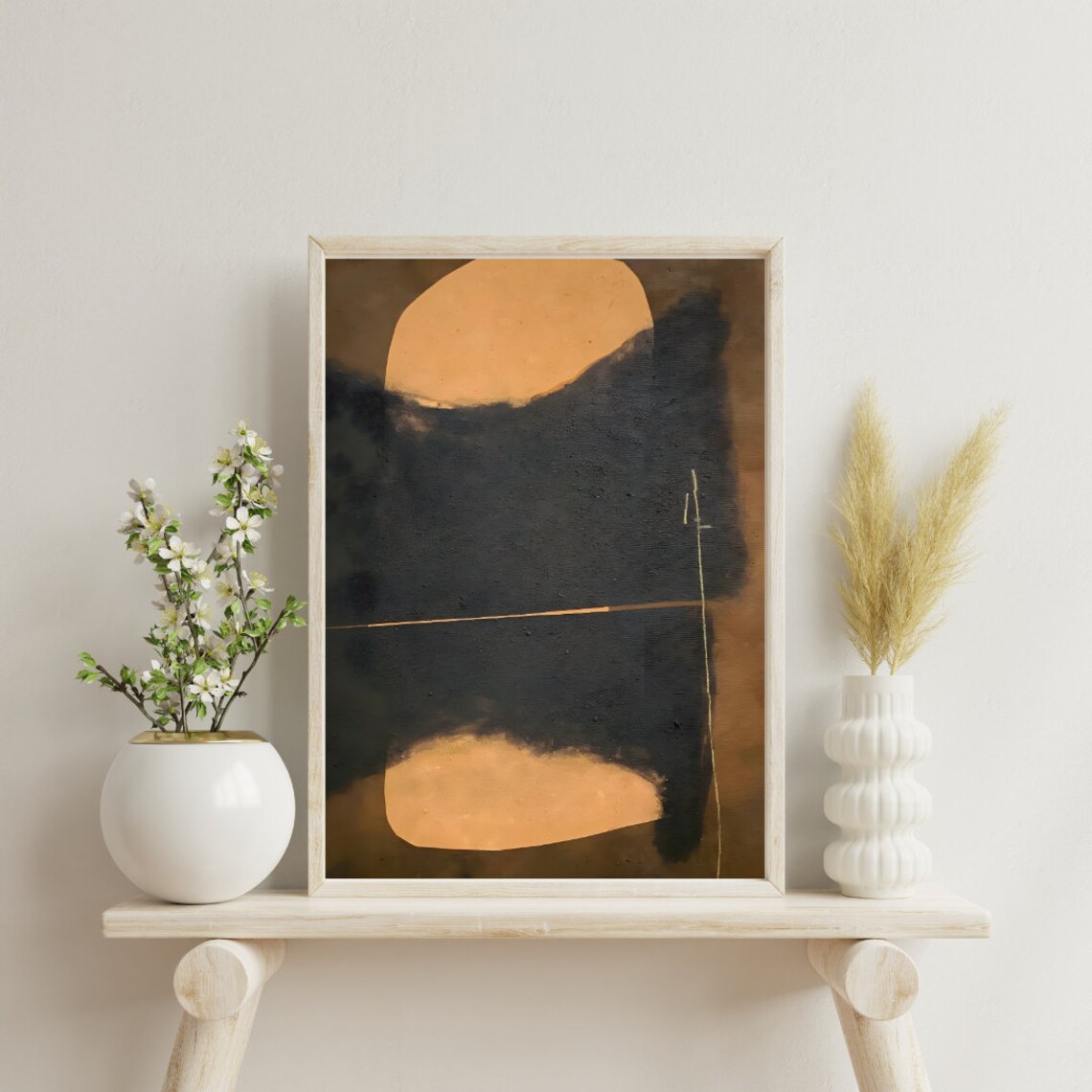 Abstract Charcoal On Linen, Minimalist Poster - Image 4