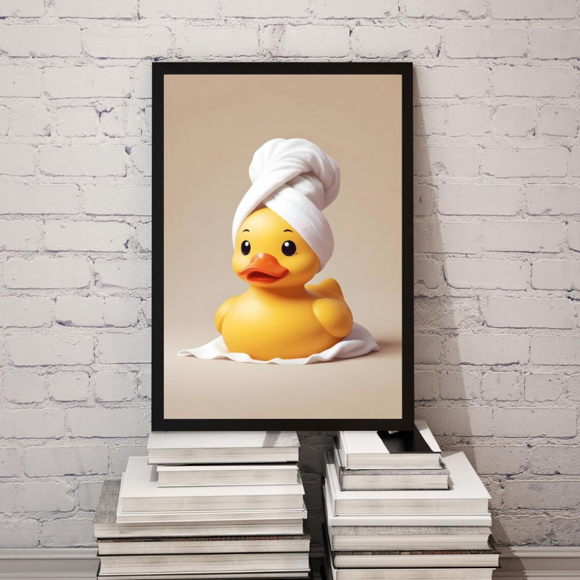 Cute Duck Shower, Funny Modern Bathroom Poster