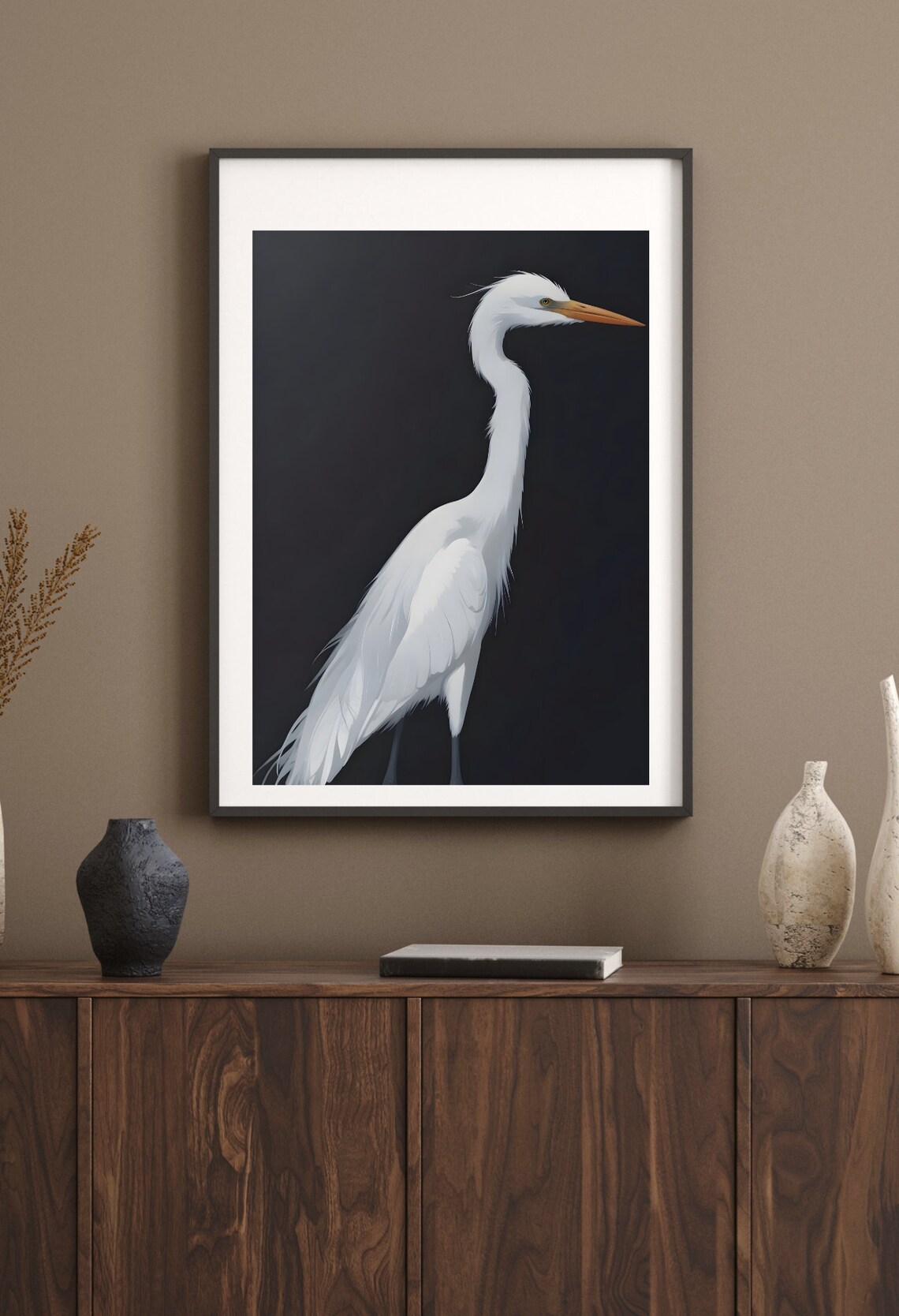 Great Egret Elegant Bird Decor, Art Print