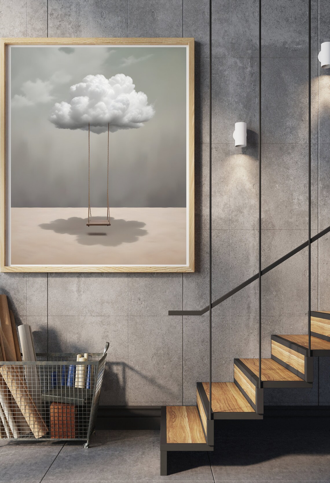 Desert Dreamscape Swing, Surreal Boho Wall Art - Image 2