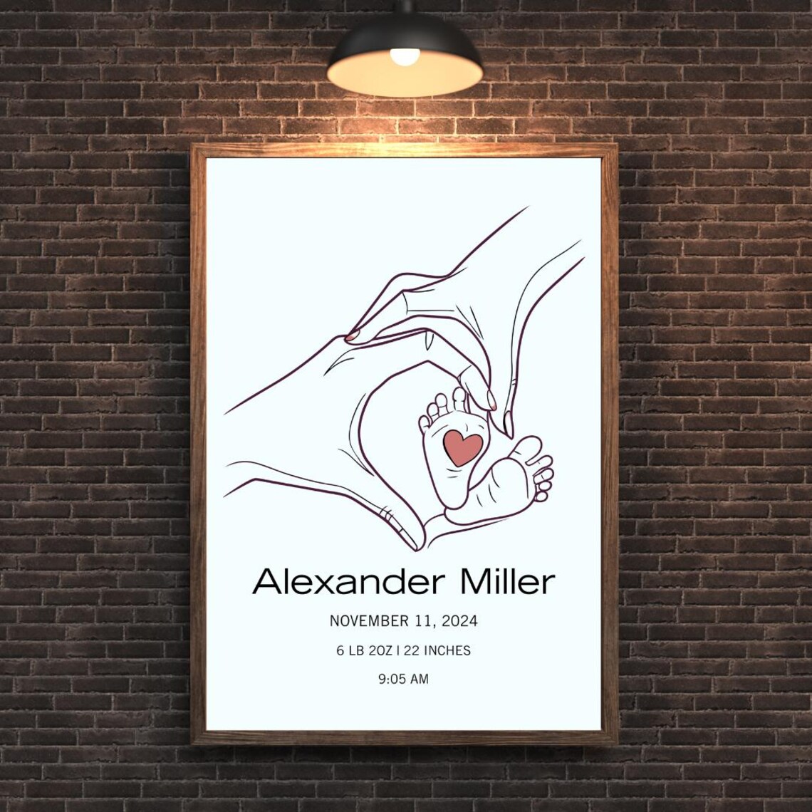 Newborn Baby Feet and Family, Nursery Decor - Image 5