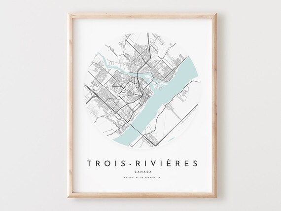Troisrivires Map Print City Street Art Poster