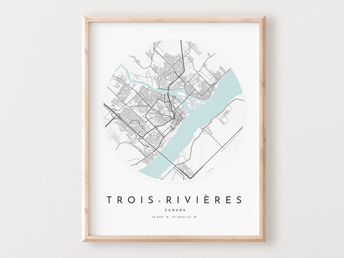 Troisrivires Map Print City Street Art Poster