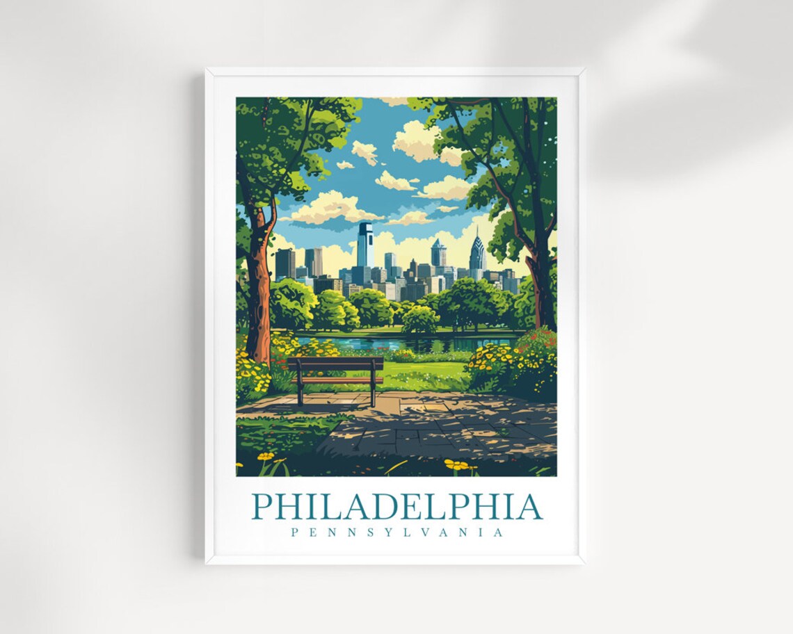 Philadelphia Travel Print Wall Art Pennsylvania Wall Hanging Home Dcor Philadelphia Gift Art Lovers Pennsylvania Art Lover Travel Poster