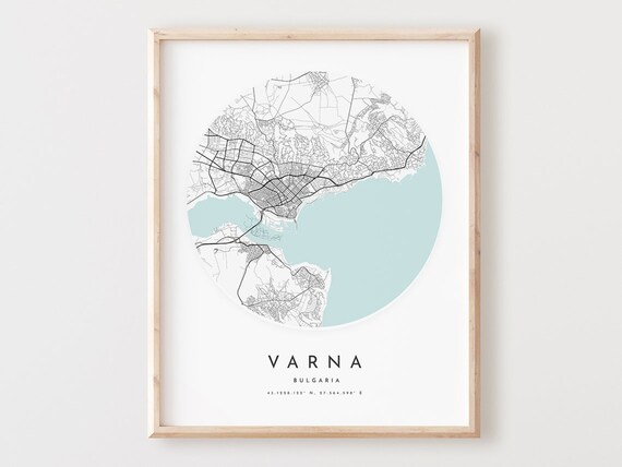 Varna Map Print Modern City Street Wall Art