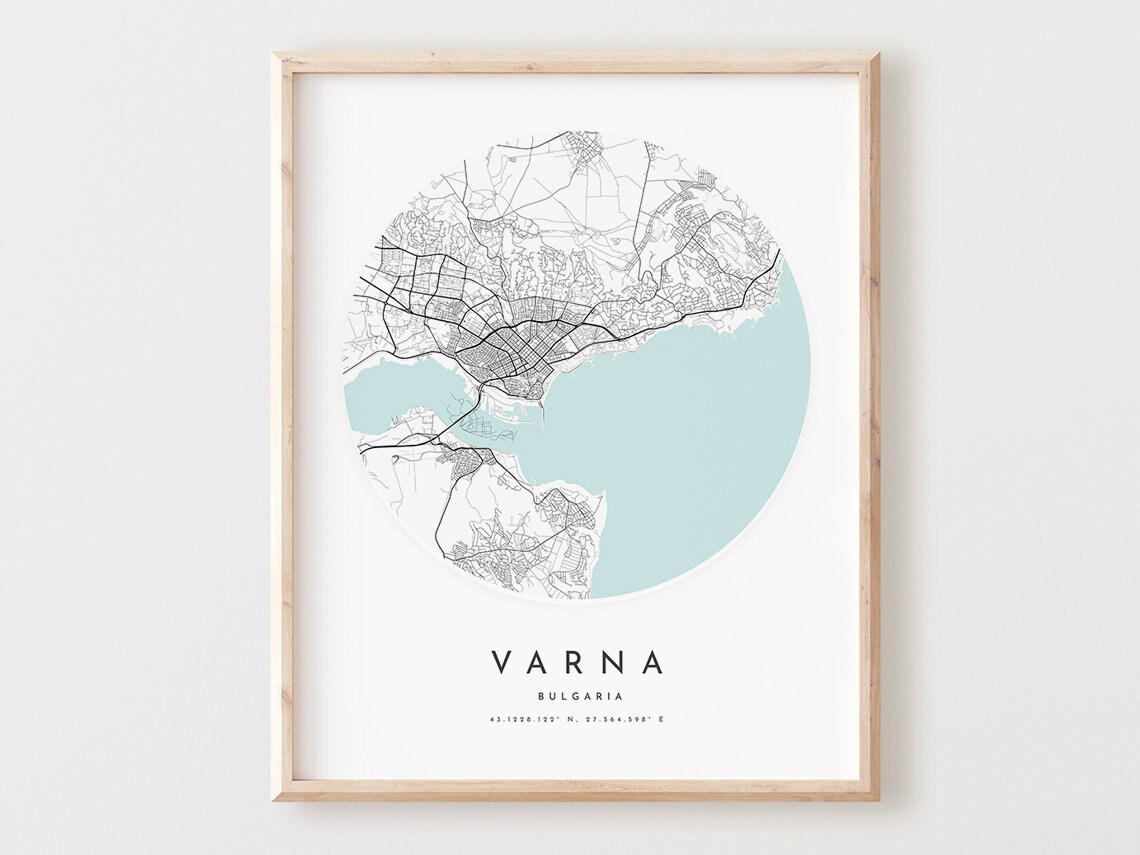 Varna Map Print Modern City Street Wall Art