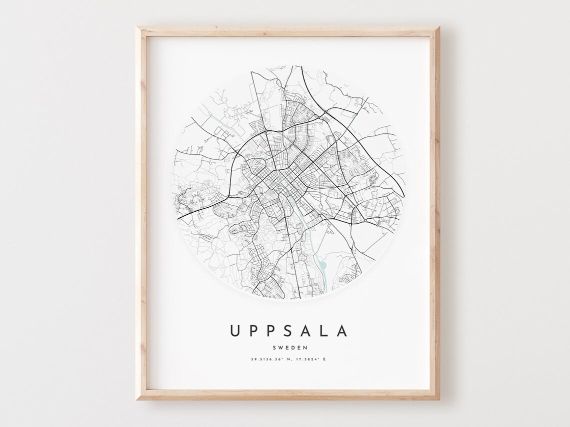 Uppsala Map Print City Street Art Poster