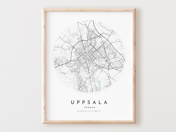 Uppsala Map Print City Street Art Poster