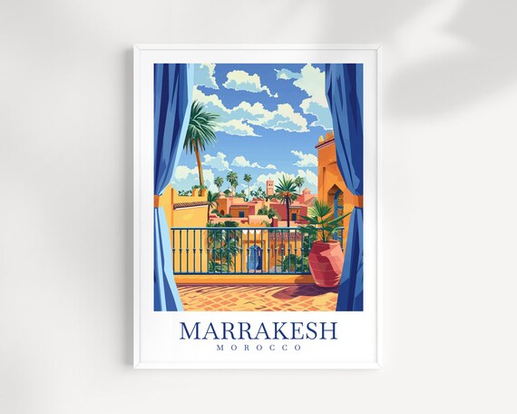 Marrakesh Travel Print Wall Art Morocco Wall Hanging Home Dcor Marrakesh Gift Art Lovers Morocco Art Lover Gift Wall Art Morocco Art