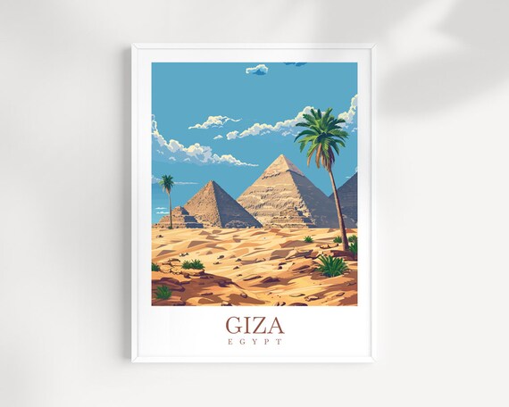 Cairo Travel Print Wall Art Egypt Wall Hanging Home Decoration Cairo Gift Art Lovers Wall Art Print Cairo Great Pyramids Of Giza