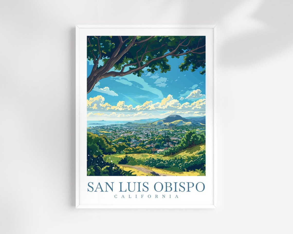 San Luis Obispo Travel Poster, California Wall Decor