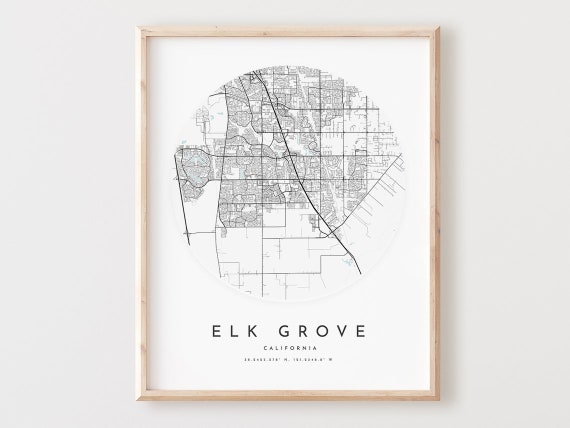 Elk Grove Map Print City Street Art