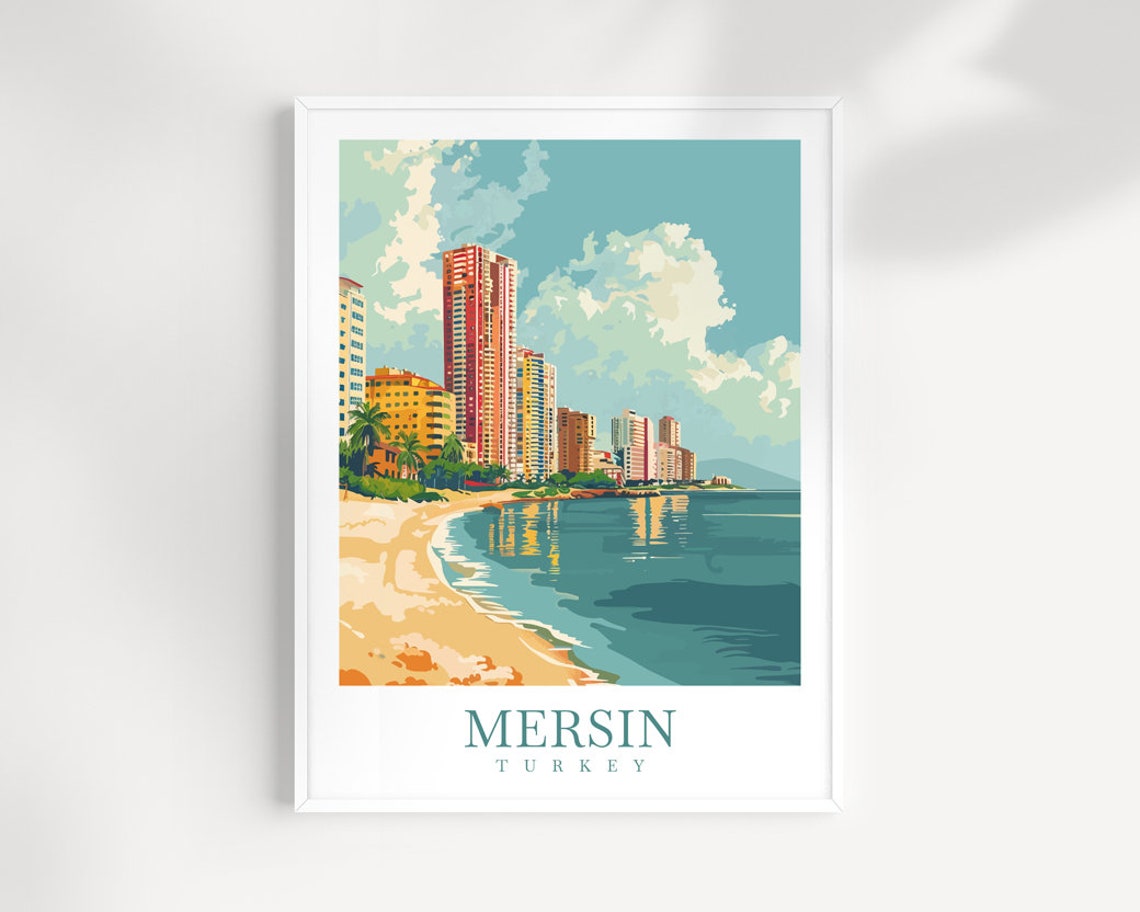 Mersin Beachfront City Skyline On The Turkish Coast Travel Poster