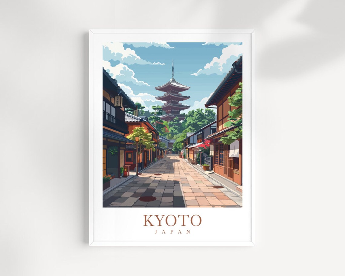 Kyoto Travel Poster, Japan Travel Wall Art