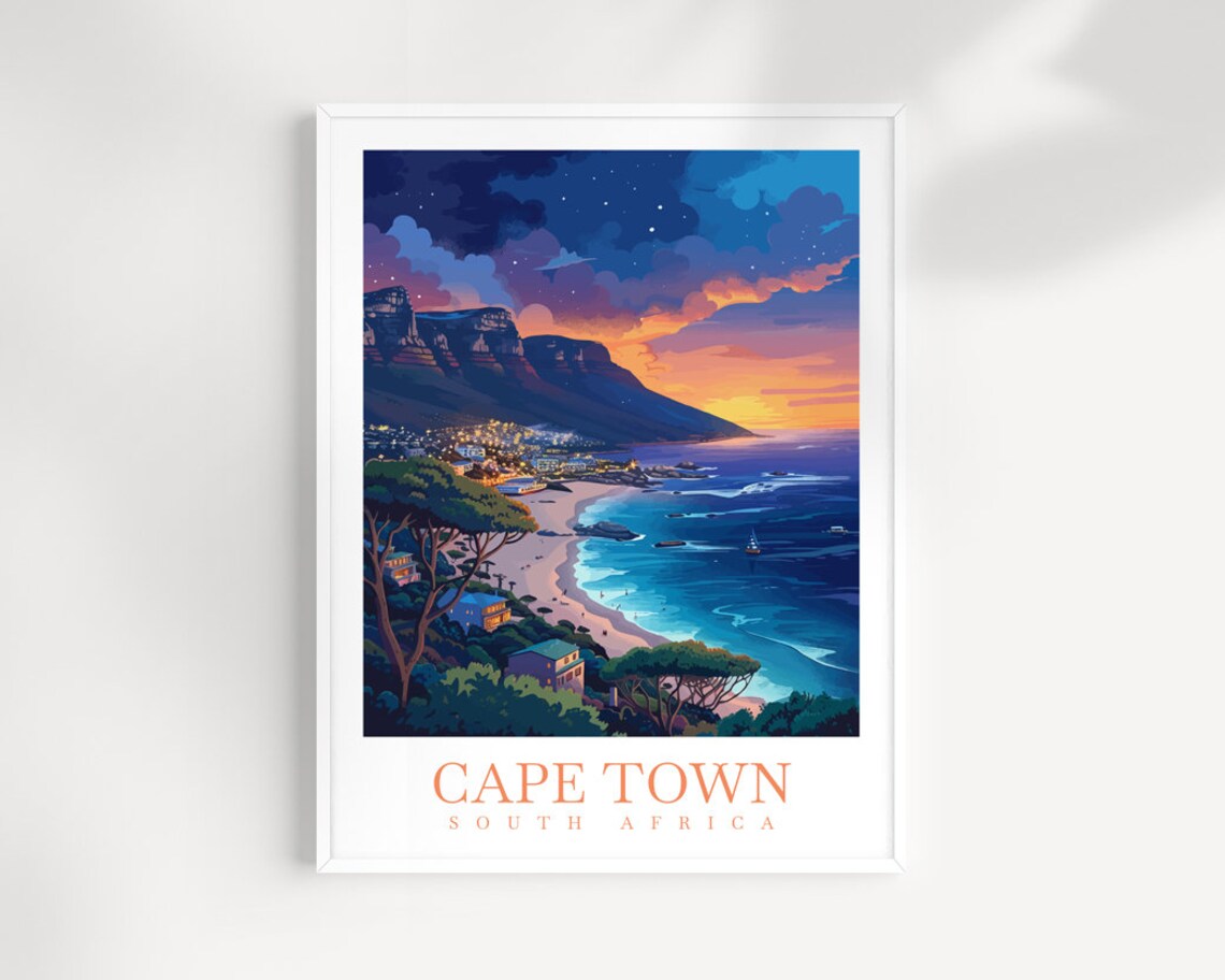 Cape Town Travel Print Wall Art South Africa Wall Hanging Home Dcor Cape Town Gift Art Lovers South Africa Art Print Cape Town Art