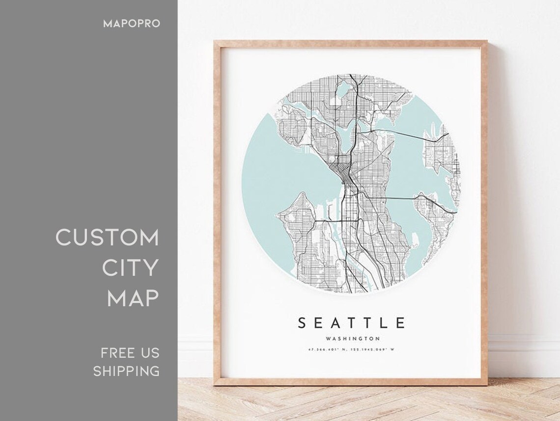 Personalized City Map Print, Custom Location Art