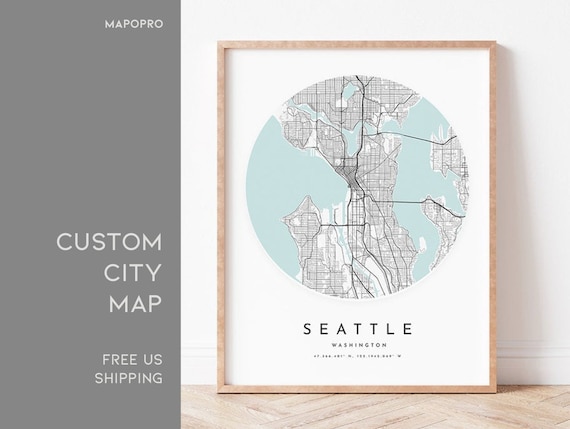 Personalized City Map Print, Custom Location Art