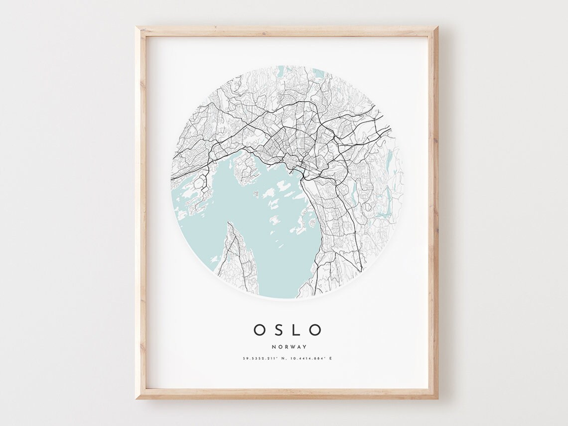 Oslo Map Print Modern City Street Art Poster