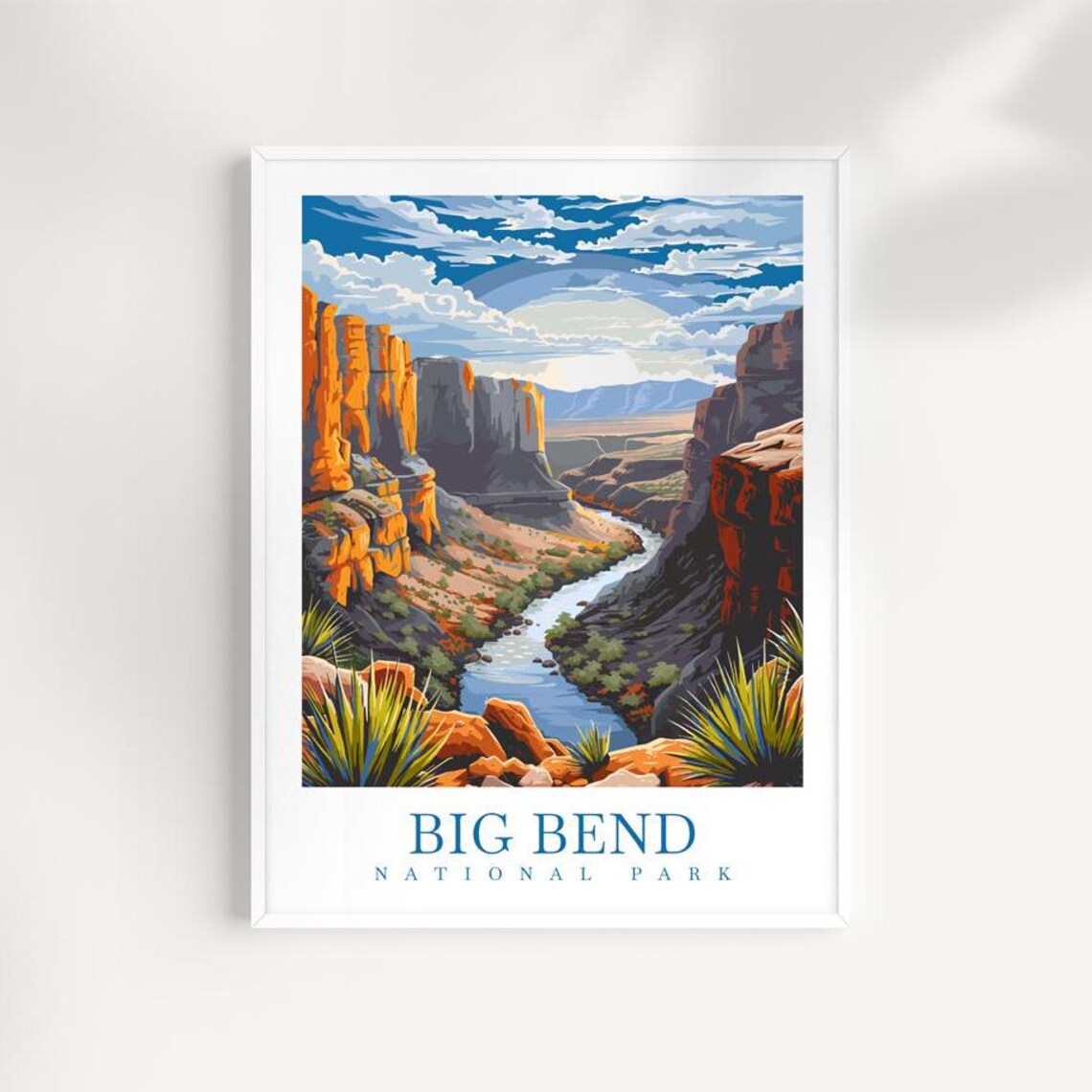 Big Bend National Park Travel Poster, Texas Landscape