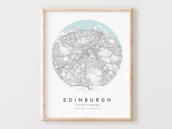 Edinburgh Map Art Print City Street Poster