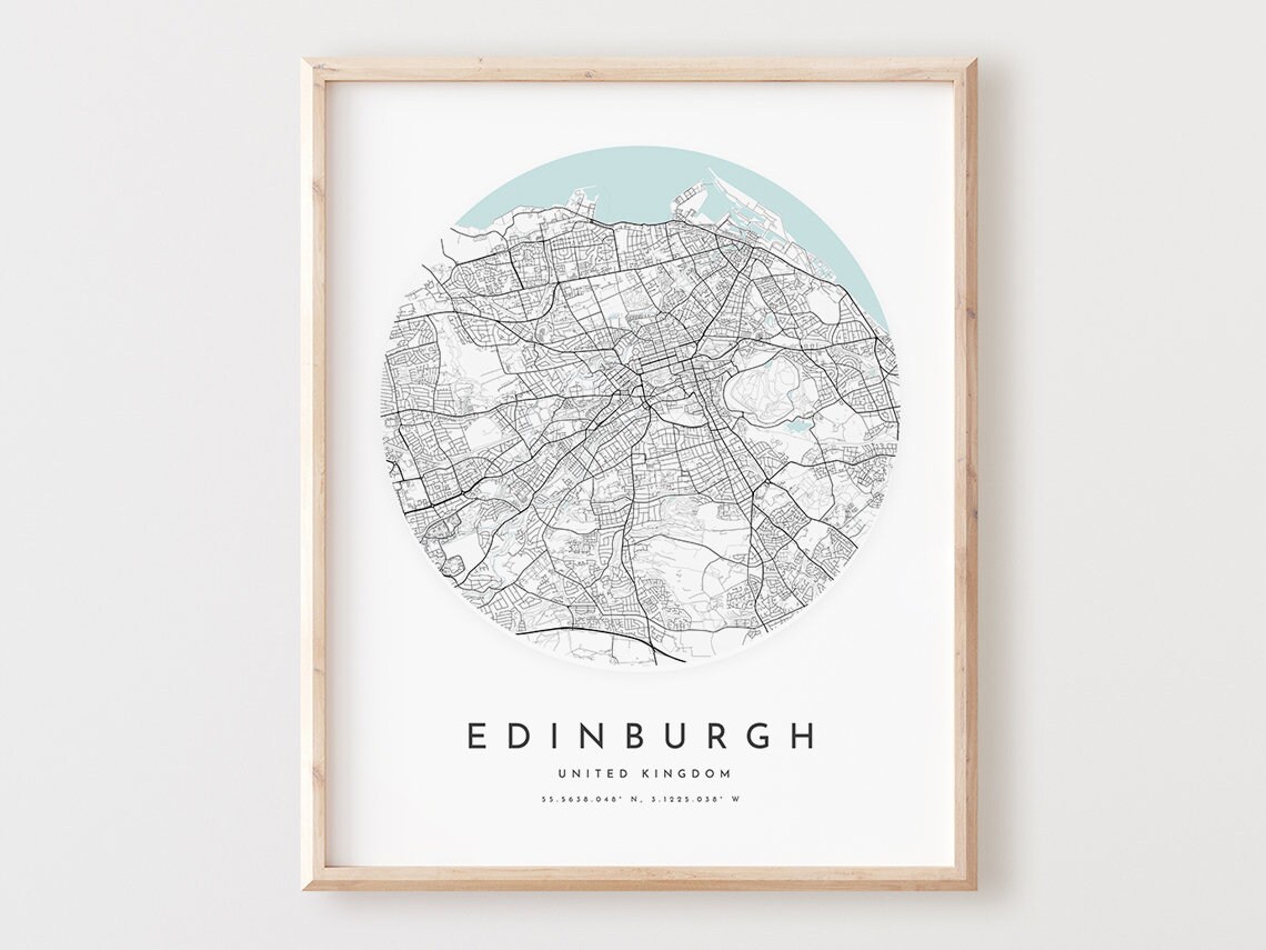 Edinburgh Map Art Print City Street Poster
