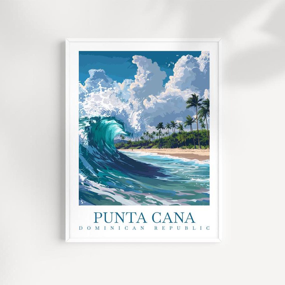 Punta Cana Dominican Republic Giant Ocean Wave Beach Surfing Poster