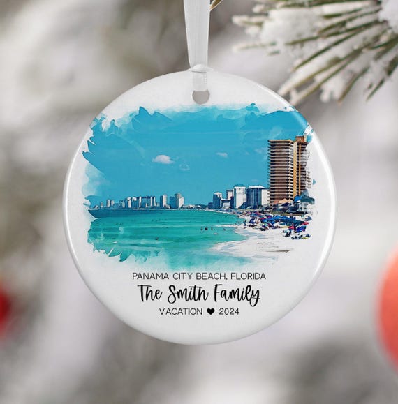 Personalized Panama City Beach Ornament Florida Vacation Souvenir 3337