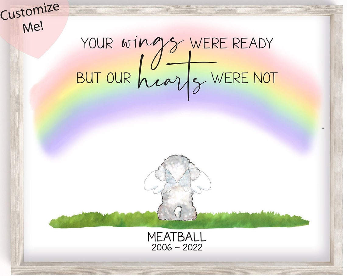 Dog Memorial Wall Art Dog Pet Loss Gift Loss Of Best Friend Pet Loss Memorial Art Gift For Dog Owner Pet Wings Angel Pet Portrait