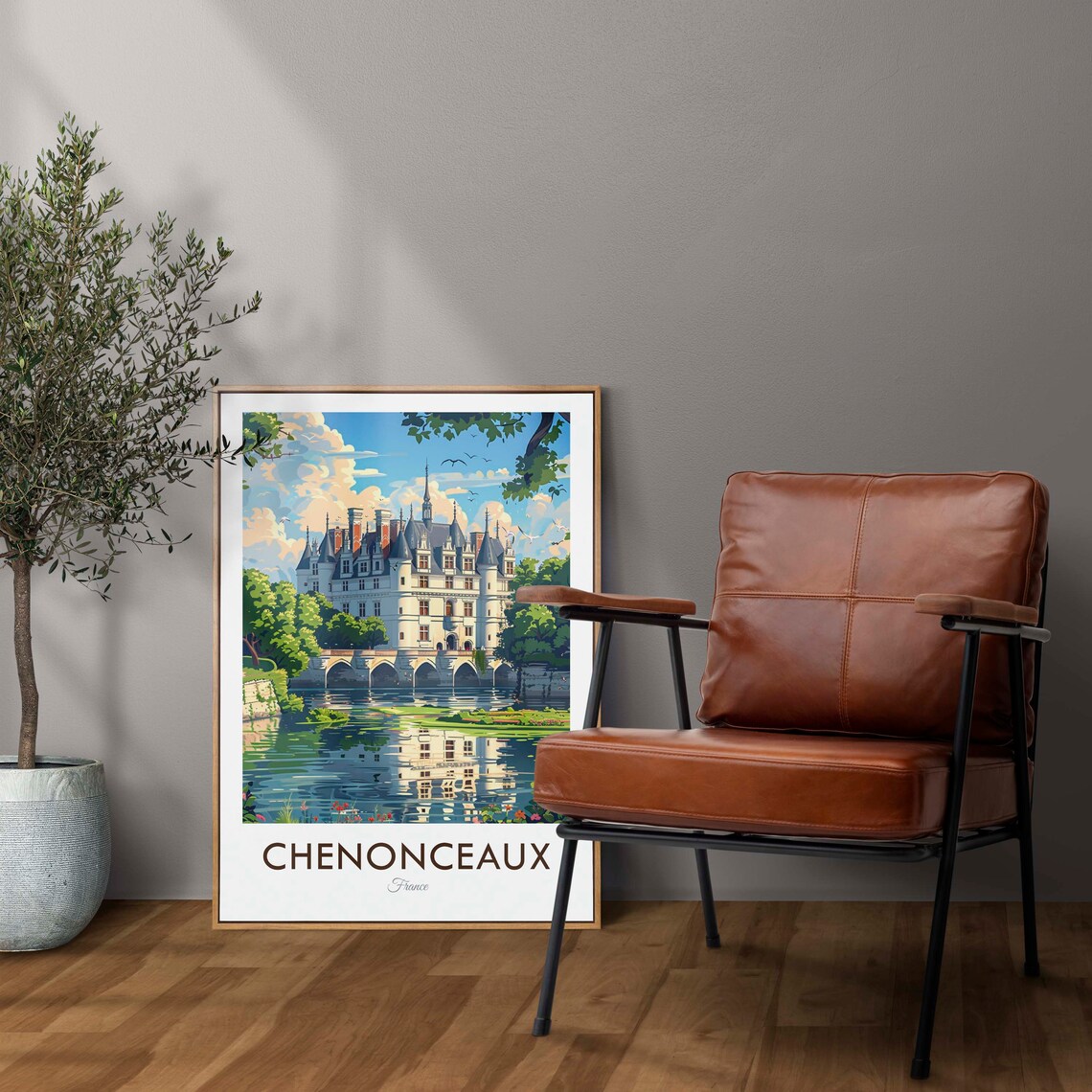 Chenonceaux France Vintage Travel Poster, Europe - Image 2